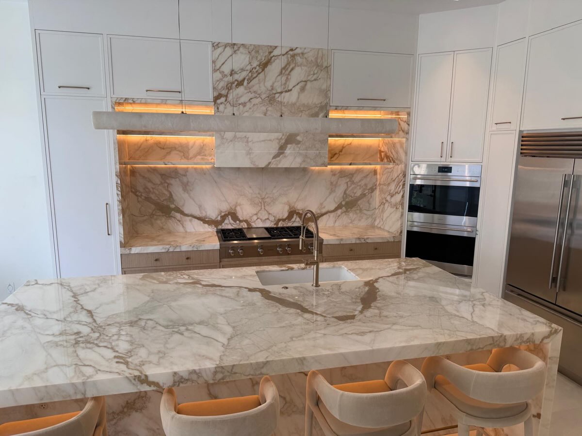 Calacatta kitchen island