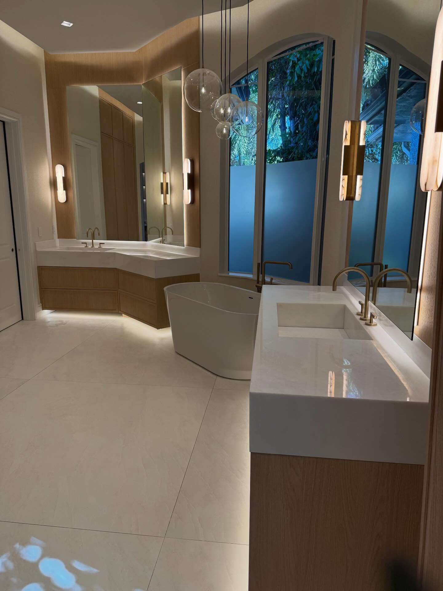 Bathroom vanity in stone