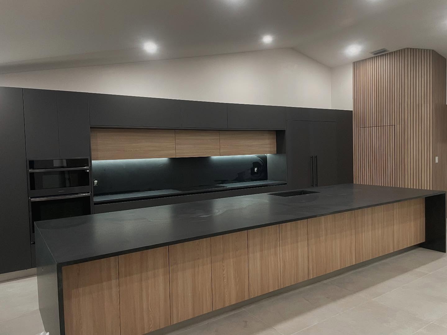 Kitchen island in stone